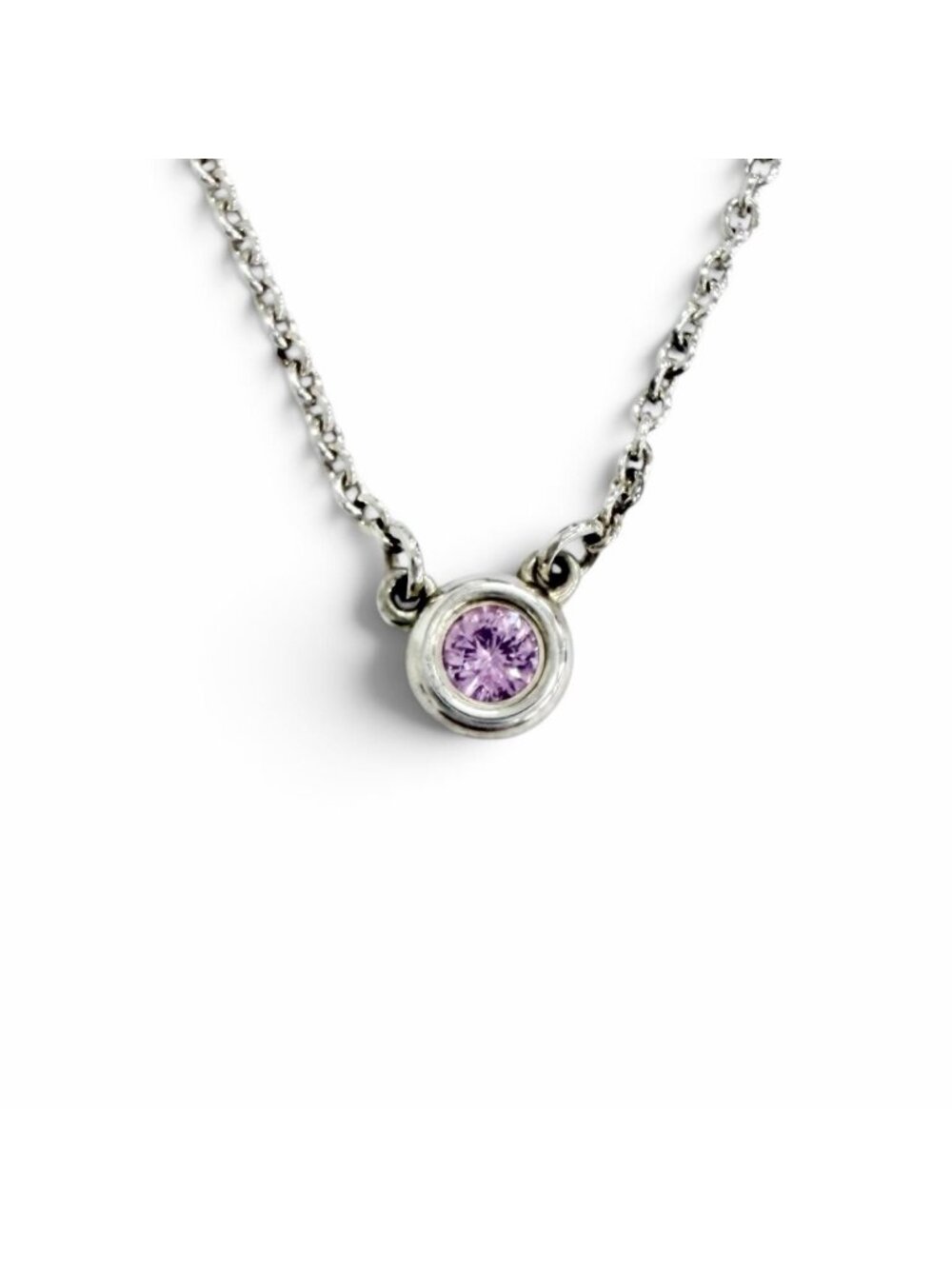 Tiffany & Co Color by the Yard Pink Sapphire Necklace Silver